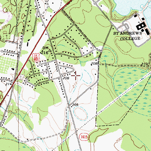 Topographic Map of Whispering Pines Number Two, NC