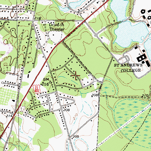 Topographic Map of Macland, NC