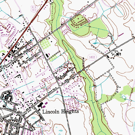 Topographic Map of Glynn Fields, NC