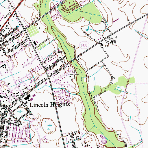 Topographic Map of Sunshine Park, NC