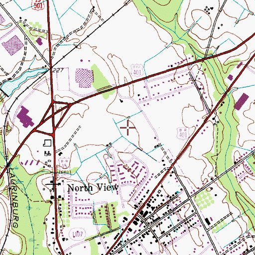 Topographic Map of Tara Acres, NC