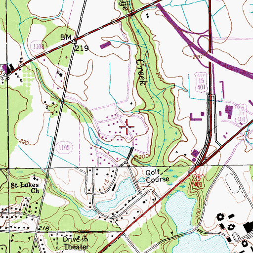 Topographic Map of College Park South, NC