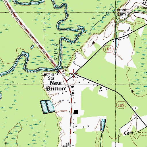 Topographic Map of New Britton, NC