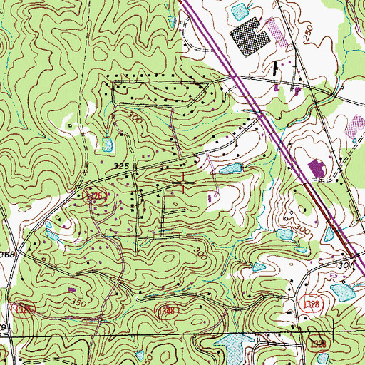 Topographic Map of Highland Acres, NC