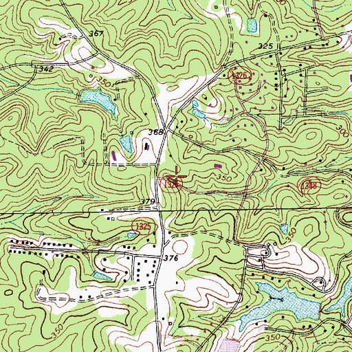 Topographic Map of Cool Springs Estates, NC
