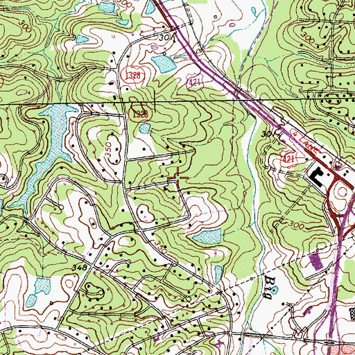 Topographic Map of Royal Oaks, NC