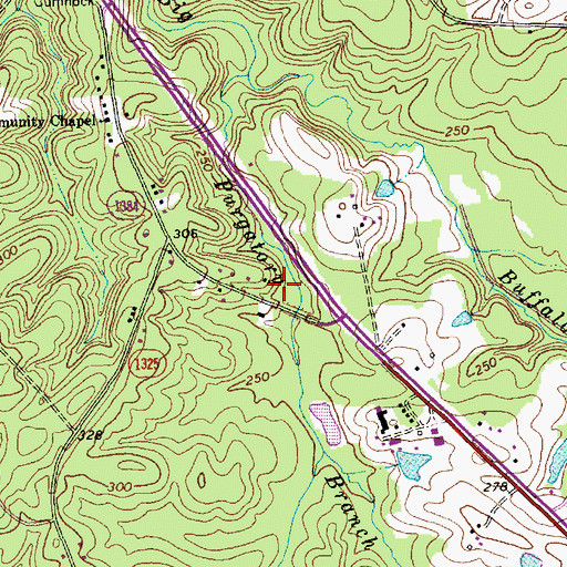 Topographic Map of Nob Hill, NC