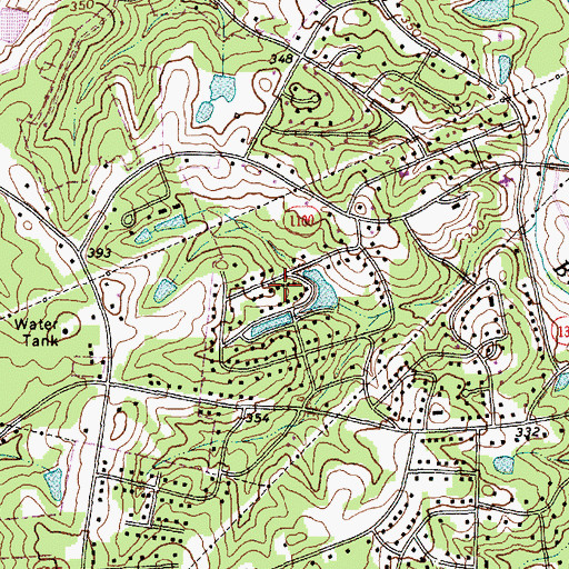 Topographic Map of Carbonton Heights, NC