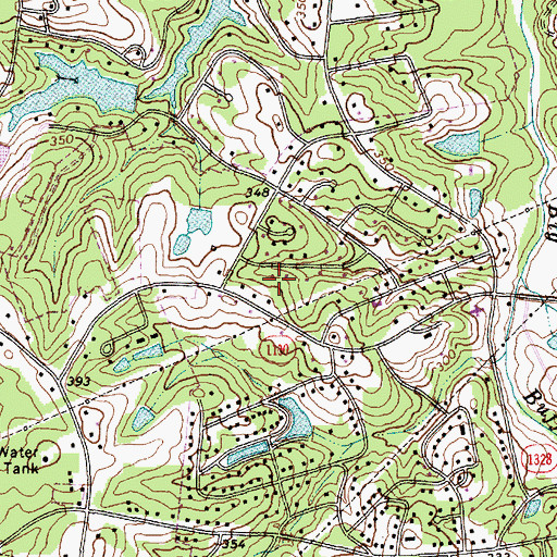 Topographic Map of Planters Ridge, NC