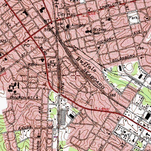 Topographic Map of Sunset Terrace, NC