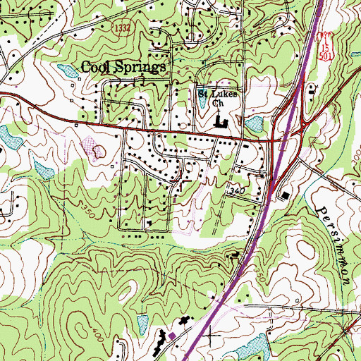 Topographic Map of Longview Acres, NC