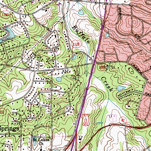 Topographic Map of Brookwood, NC