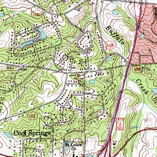 Topographic Map of Colonial Acres, NC