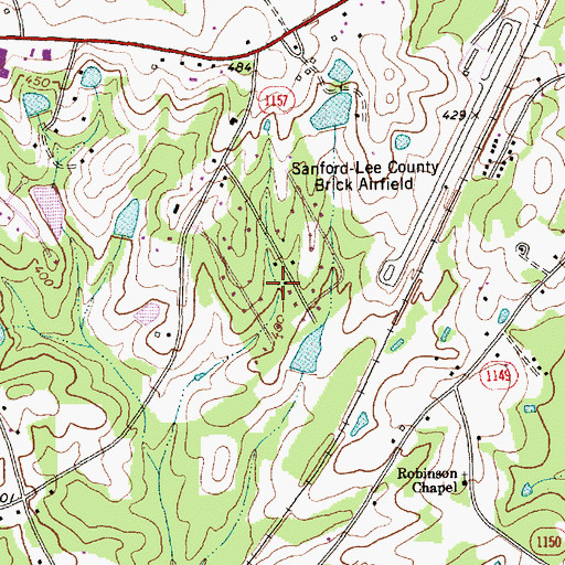 Topographic Map of Parkwood Estates, NC