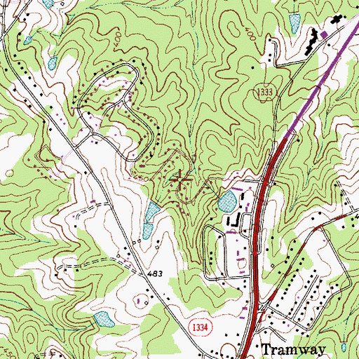 Topographic Map of Owls Nest, NC