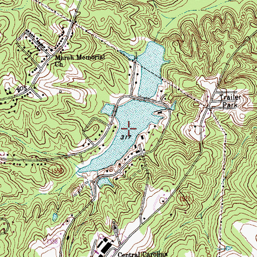 Topographic Map of Oldhams Lake, NC