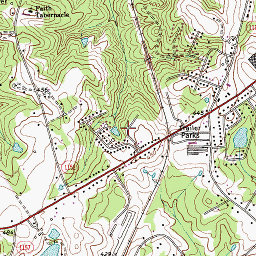 Topographic Map of Brookhaven, NC