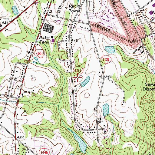 Topographic Map of Kendall Acres, NC