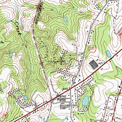 Topographic Map of Courtland Acres, NC