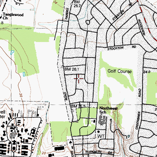 Topographic Map of Hardee Heights, NC