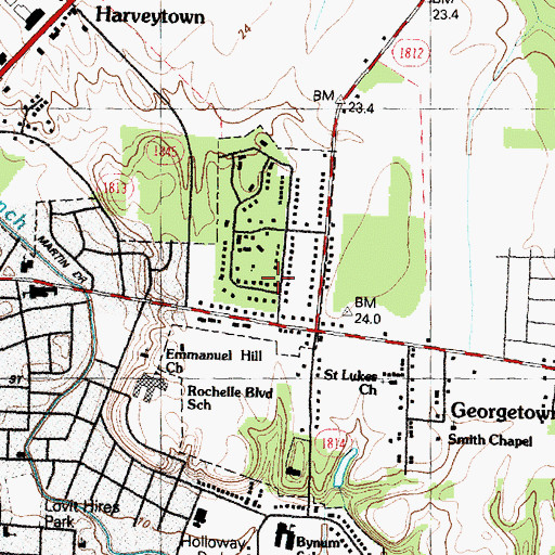 Topographic Map of Tower Heights, NC