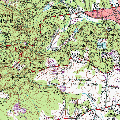 Topographic Map of Bent Tree, NC