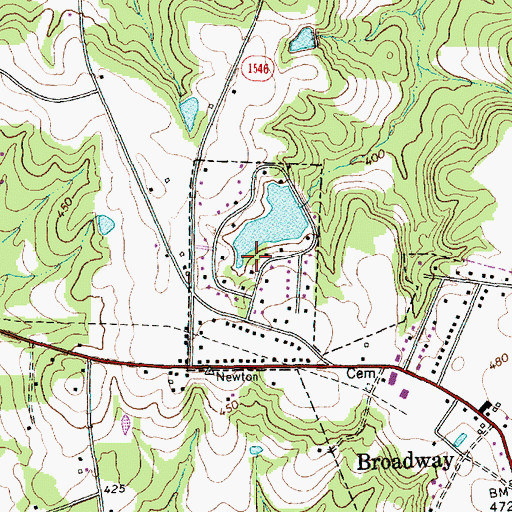 Topographic Map of Edgewater Estates, NC