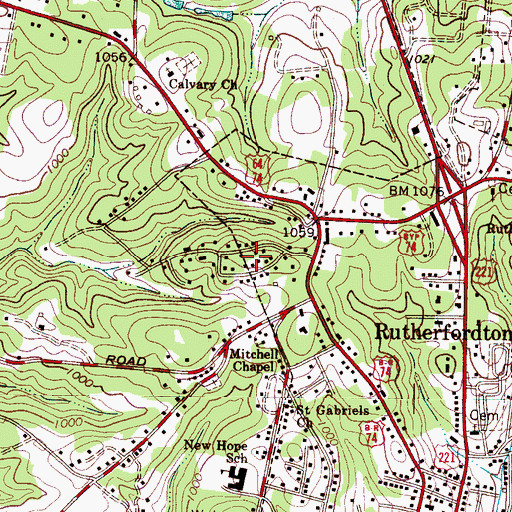 Topographic Map of Fernwood, NC