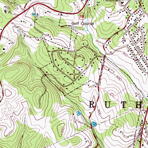 Topographic Map of Forest Hills, NC