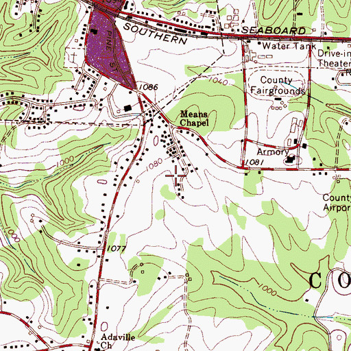 Topographic Map of Bakersville, NC