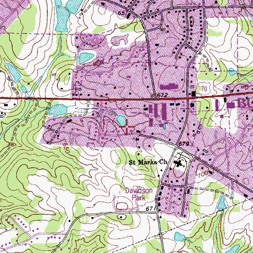 Topographic Map of Random Hills, NC