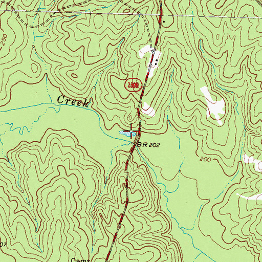 Topographic Map of Ryders Pond, NC