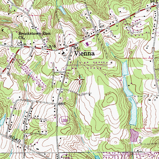 Topographic Map of Vienna Forest, NC