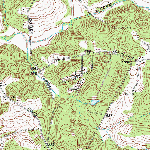 Topographic Map of Sherwood Forest, NC