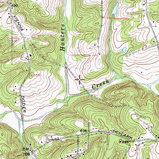 Topographic Map of Hunters Trace, NC