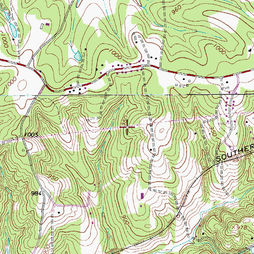 Topographic Map of The Meadows, NC