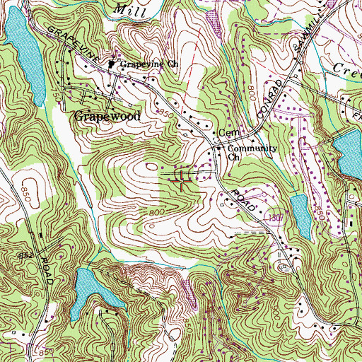 Topographic Map of Cinnamon Ridge, NC
