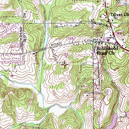 Topographic Map of Cutters Creek, NC