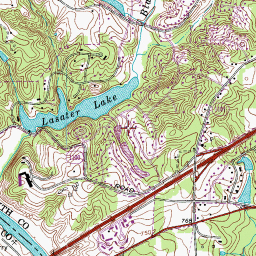 Topographic Map of Meadowbrook Estates, NC