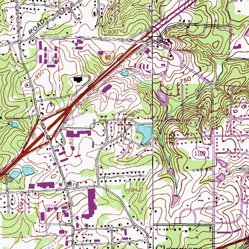 Topographic Map of Parkwood Lake, NC