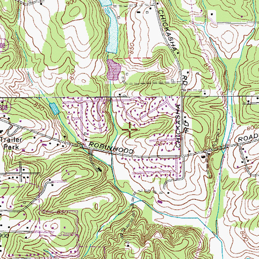 Topographic Map of Robinhood Forest, NC