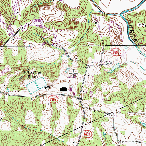 Topographic Map of Nestleway Acres, NC