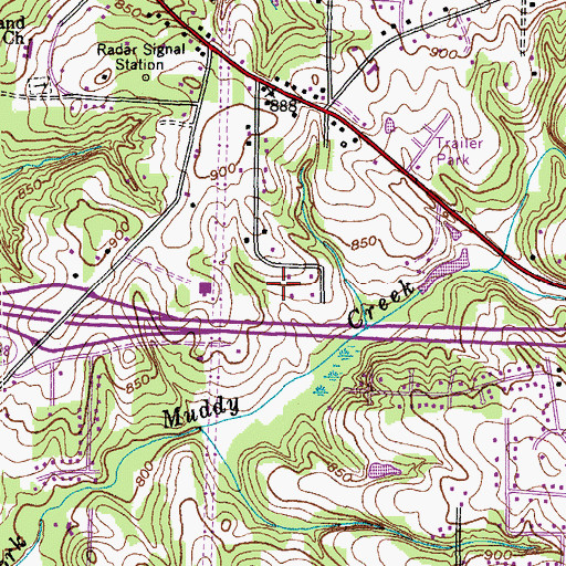 Topographic Map of Four Seasons, NC