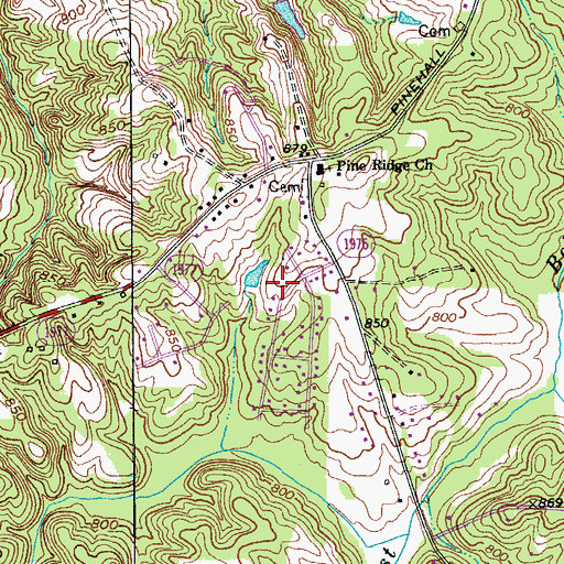 Topographic Map of Brinkley Estates, NC