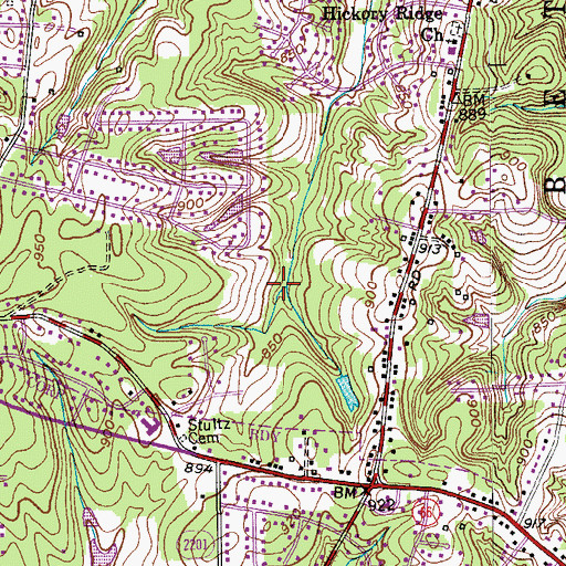 Topographic Map of Temora Lake Estates, NC