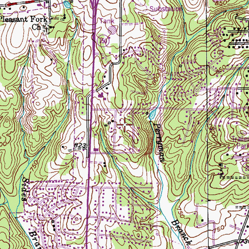 Topographic Map of Pine Dale Manor, NC