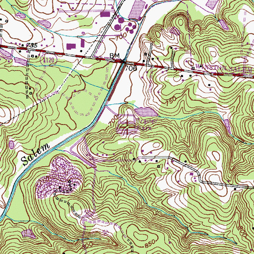 Topographic Map of Echo Bluff Trailer Park, NC