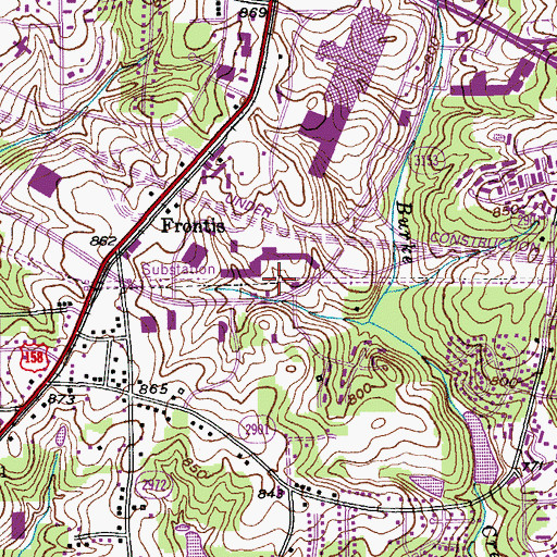 Topographic Map of Williamsburg Square, NC