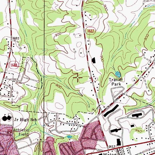 Topographic Map of White Pines, NC
