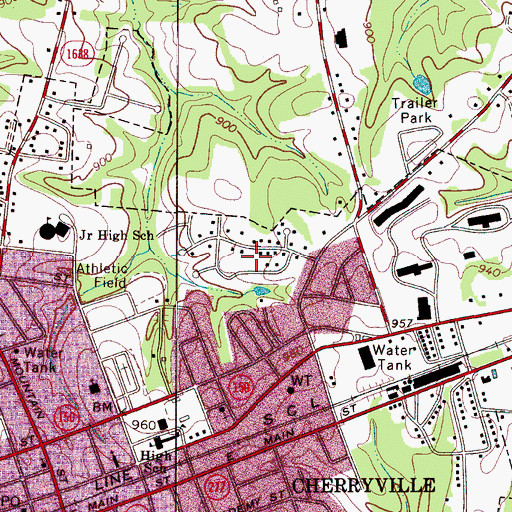 Topographic Map of Carolina, NC